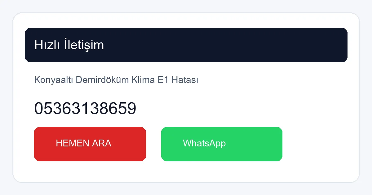 Konyaaltı Demirdöküm Klima Servisi Hemen Ara