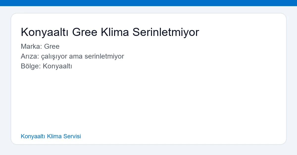 Konyaaltı'nda serinletmeyen Gree klimaya bakan teknisyen