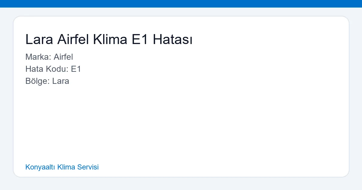 Lara bölgesinde Airfel klima E1 hatası için teknik servis ekibi arıza tespiti yapıyor